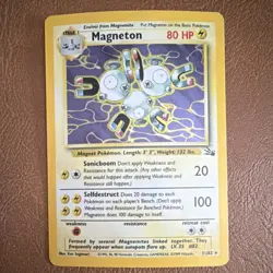 Pokemon Magneton Fossil Holo Rare 11/62 80 HP Stage 1 English 1999 - Image 1
