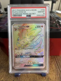Sylveon GX Secret Rare Full Art Holo 158/145 Guardians Rising Pokemon - Image 1