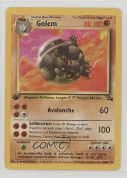 Golem 1st Ed. Pokemon Fossil #36 1999 - Image 1