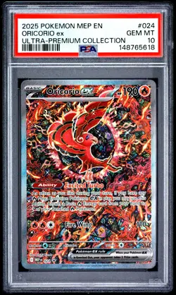 2025 POKEMON MEP EN-ME BLACK STAR PROMO #024 ORICORIO EX PSA 10 - Image 1