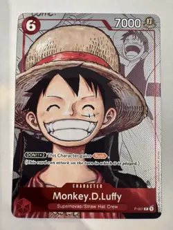 Monkey.D.Luffy (Alternate Art) P-001 One Piece Promotion Cards Foil NM - Image 1