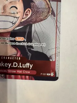 Monkey.D.Luffy (Alternate Art) P-001 One Piece Promotion Cards Foil NM - Image 5