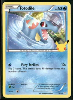 2021 McDonald's 25th Anniversary Promo Non-Holo TGC Totodile Pokemon Card #18 - Image 1