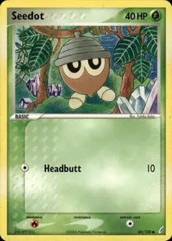 Seedot Common Crystal Guardians 60/100 Grass Pokemon Card - Image 1