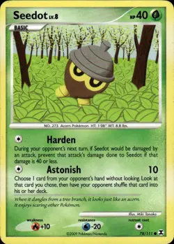 Seedot Common Rising Rivals 78/111 Grass Pokemon Card - Image 1