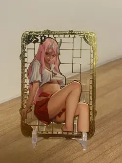 Oni Girl 045/200 - Goddess Story Custom Anime Waifu Doujin Gold Metal Card - Image 1