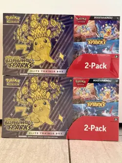 Pokemon Surging Sparks ETB & Booster Bundle Costco 2-pack. Factory Sealed 2BOXES - Image 1