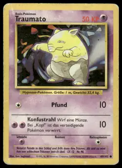 Pokemon Traumato Drowzee 49/102 German Base Set 1999 MP - Image 1