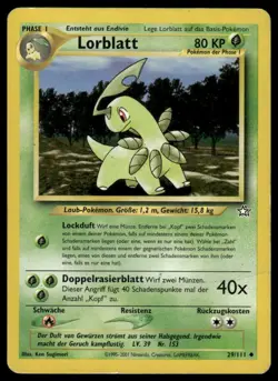 Pokemon Lorblatt Bayleef 29/111 German Neo Genesis Uncommon 2001 MP - Image 1