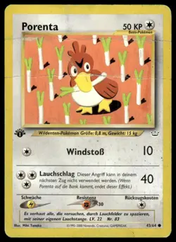 Pokemon Porenta Farfetch'd 43/64 German Neo Revelation 2000 HP - Image 1