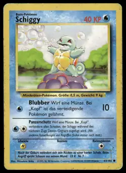 Pokemon Schiggy Squirtle 63/102 German Base Set 1999 MP - Image 1