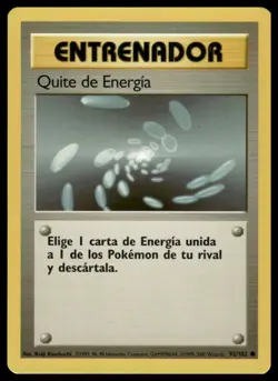 Pokemon Quite de Energia Energy Removal 92/102 Spanish Base 2000 NM - Image 1