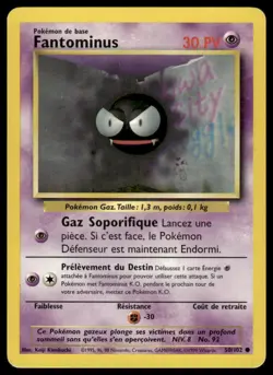 Pokemon Fantominus Gastly 50/102 French Bast Set 2 1999 LP - Image 1