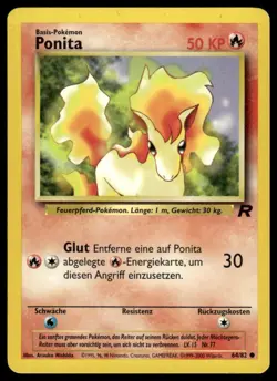 Pokemon Ponita Pnyta 64/82 German Team Rocket 2000 NM - Image 1
