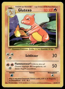 Pokemon Glutexo Charmeleon 24/102 Base Set German 1999 MP - Image 1