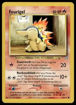 Pokemon Feurigal Cyndaquil 57/111 German Neo Genesis 2001 LP - Image 1