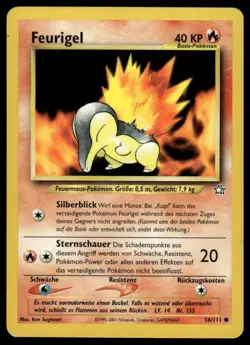 Pokemon Feurigel Cyndaquil 56/111 German Neo Genesis 2001 LP - Image 1