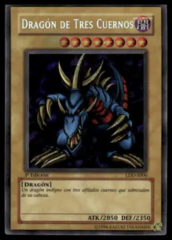 YuGiOh Tri-Horned Dragon LDD-S000 Spanish 1st Edition Secret Rare MP - Image 1