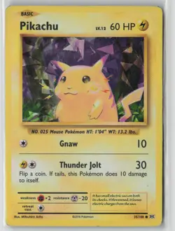 Pikachu (Cracked Ice Holo) 35/108 Holo Holo Rare Deck Exclusives Pokemon DMG - Image 1