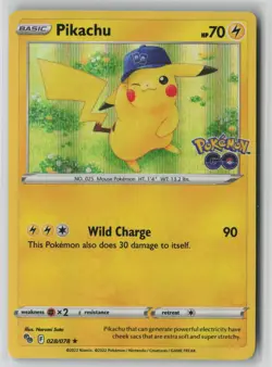 Pikachu 028/078 Holo Rare Pokemon GO Pokemon Holo NM - Image 1