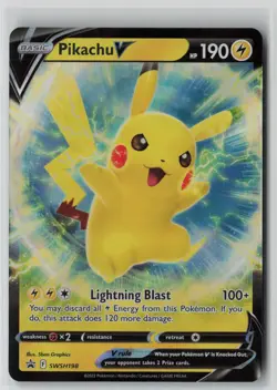 Pikachu V SWSH198 Holo Promo Sword & Shield Promo Pokemon NM - Image 1