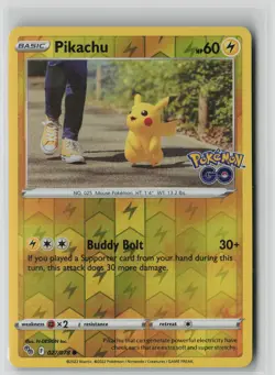Pikachu 027/078 Common Pokemon GO Pokemon Reverse Holo NM - Image 1