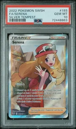 2022 POKEMON SWORD & SHIELD SILVER TEMPEST #193 FA/SERENA SILVER TEMPEST PSA 10 - Image 1