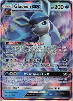 Glaceon GX 39/156 Holo GX Rare Ultra Prism Pokemon Near Mint - Image 1