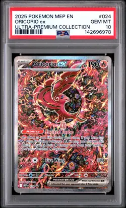 2025 POKEMON MEP EN-ME BLACK STAR PROMO #024 ORICORIO EX PSA 10 - Image 1
