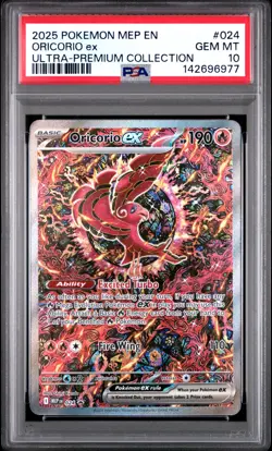 2025 POKEMON MEP EN-ME BLACK STAR PROMO #024 ORICORIO EX PSA 10 - Image 1