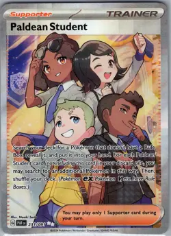 Paldean Student 231/091 Full Art Trainer - Paldean Fates - Pokemon Card - NM - Image 1