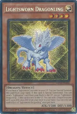 Yugioh 2025 Mega-Pack: Lightsworn Dragonling MP25-EN066 Prismatic Secret Rare NM - Image 1