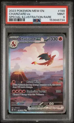 POKEMON CHARIZARD EX 199 MEW EN-151 PSA 9 📈 - Image 1