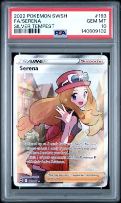 PSA 10 Gem Mint Serena (Full Art) 193/195 Silver Tempest Ultra Rare Pokemon Card - Image 1