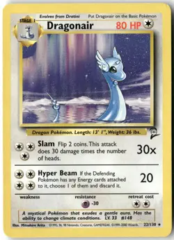 Dragonair, Pokemon Base Set 2 Rare, 022/130 NM - Image 1