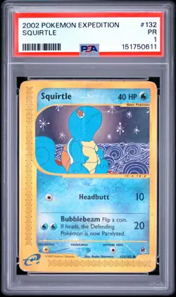 2002 POKEMON EXPEDITION #132 SQUIRTLE PSA 1 - Image 1