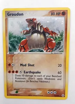 Groudon 102/101 Pokemon EX Hidden Legends 2004 Secret Rare Holo LP - see photos - Image 1