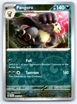 Pokemon Pangoro SV07: Stellar Crown (SCR) Uncommon Reverse Holo 093/142 NM - Image 1