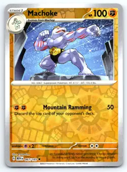 Pokemon Machoke SV: Scarlet & Violet 151 MEW Reverse Holofoil 067/165 NM - Image 1