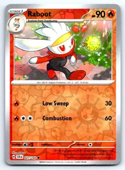 Pokemon Raboot - SV07: Stellar Crown SCR Reverse Holo 027/142 NM Common aspara - Image 1