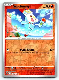 Pokemon Scorbunny SV07: Stellar Crown SCR Reverse Holo 026/142 NM Common Cona Ni - Image 1