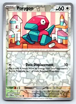 Pokemon Porygon SV04: Paradox Rift PAR Reverse Holo 142/182 LP Common Taiga Kaya - Image 1