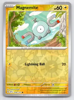 Pokemon Magnemite SV08: Surging Sparks SSP Reverse Holo 058/191 NM - Image 1