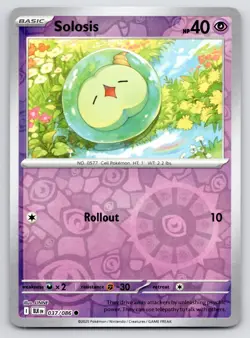 Pokemon Solosis SV: Black Bolt BLK Reverse Holo 037/086 NM - Image 1