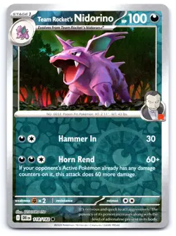 Pokemon Team Rocket's Nidorino SV10: Destined Rivals DRI Reverse Holo 118/182 NM - Image 1