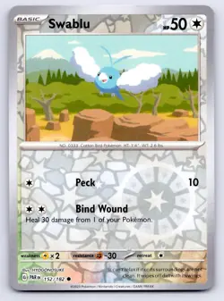 Pokemon Swablu SV04: Paradox Rift PAR Reverse Holo 152/182 NM - Image 1