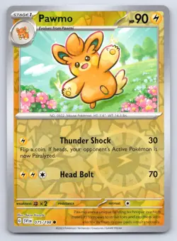 Pokemon Pawmo SV01: Scarlet & Violet Base Set SVI Reverse Holo 075/198 NM - Image 1