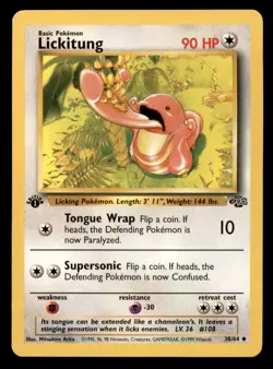 Lickitung 38/64 Uncommon Jungle Pokemon 1st Edition LP+ - Image 1