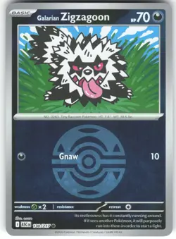GALARIAN ZIGZAGOON (DUSK BALL) 130/217 - POKEMON ASCENDED HEROES - NM COMMON - Image 1