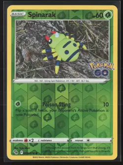 Spinarak 006/078 Common Pokemon GO Pokemon Reverse Holo Near Mint - Image 1